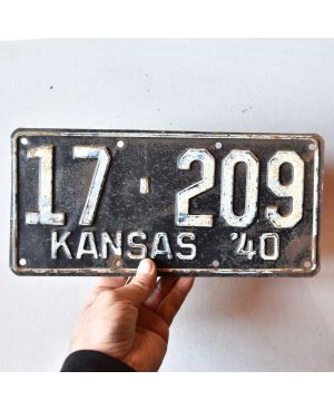 Tablica rejestracyjna USA Kansas 1940 Black 17-209