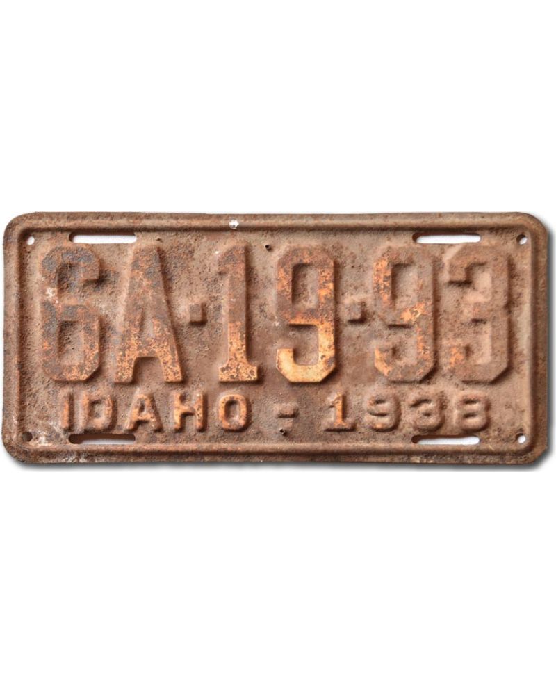 Tablica rejestracyjna USA Idaho 1938 Antique 6A-19-93