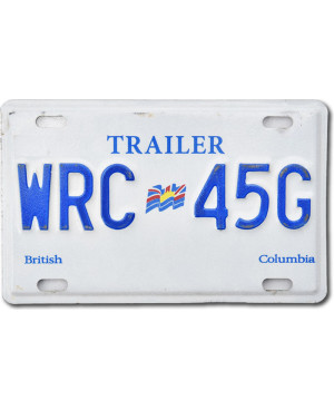 Kanadská SPZ British Columbia Trailer WRC 45G