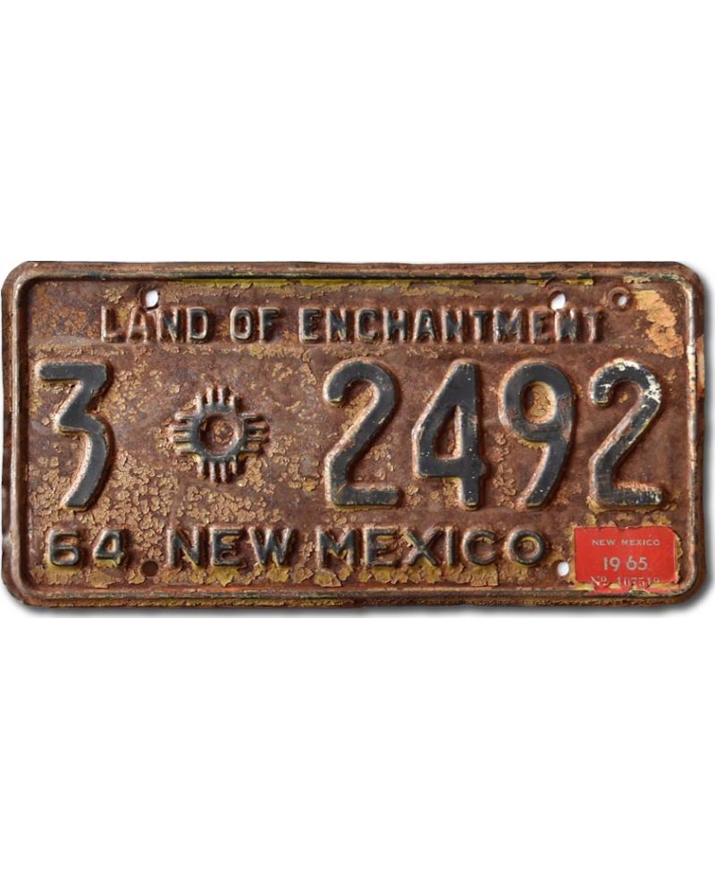 Tablica rejestracyjna USA New Mexico 1964 Enchantment 3-2492