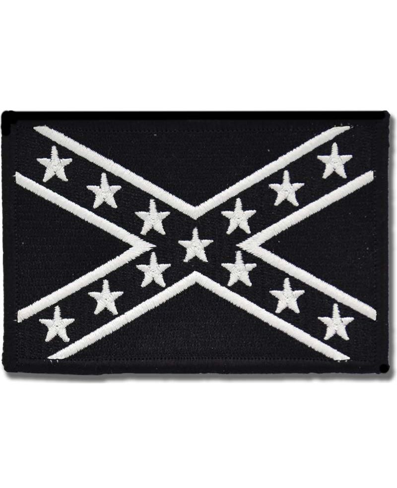 Moto nášivka Confederate Black and White 9 cm x 6 cm