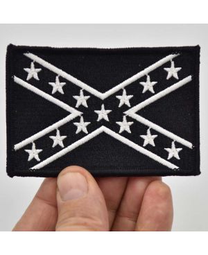 Moto nášivka Confederate Black and White 9 cm x 6 cm