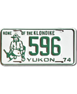 Kanadyjska tablica rejestracyjna Yukon 1974 Home Of The Klondike 596
