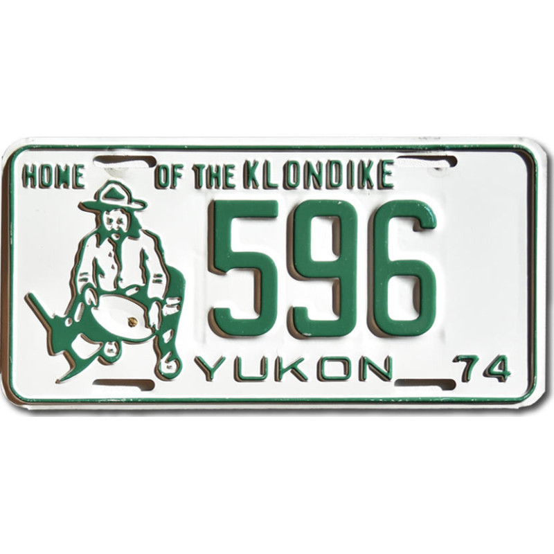 Kanadyjska tablica rejestracyjna Yukon 1974 Home Of The Klondike 596
