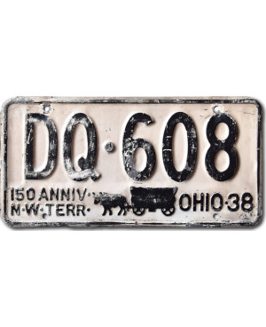 Tablica rejestracyjna USA Ohio 1938 Anniversary DQ-608