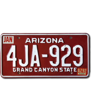 Tablica rejestracyjna USA Arizona Red 4JA-629