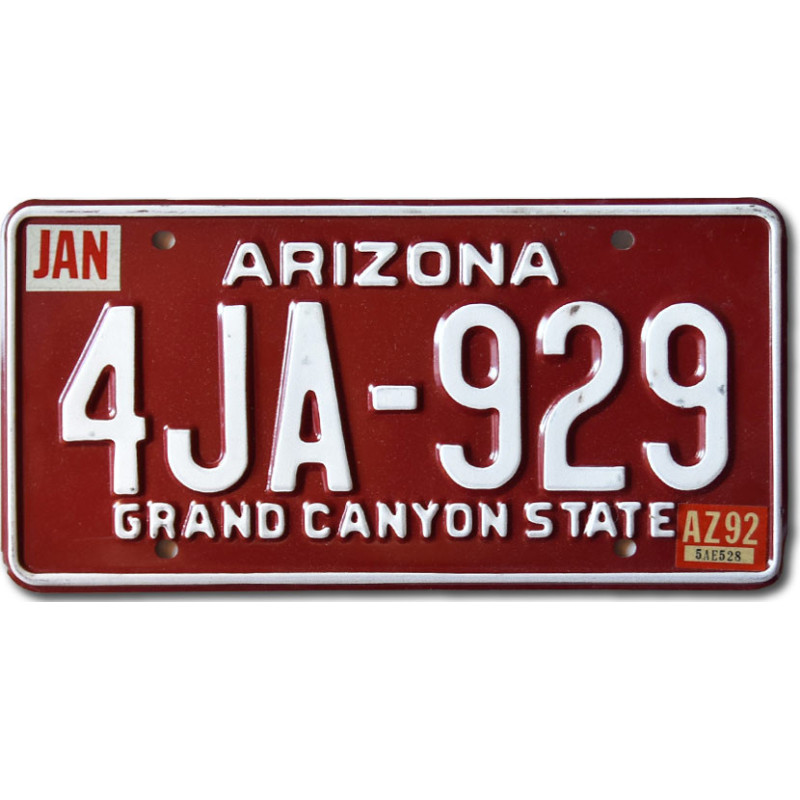 Tablica rejestracyjna USA Arizona Red 4JA-629