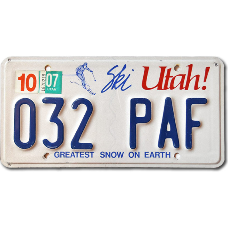Tablica rejestracyjna USA Utah Ski