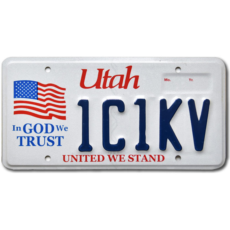 Tablica rejestracyjna USA Utah In God We Trust