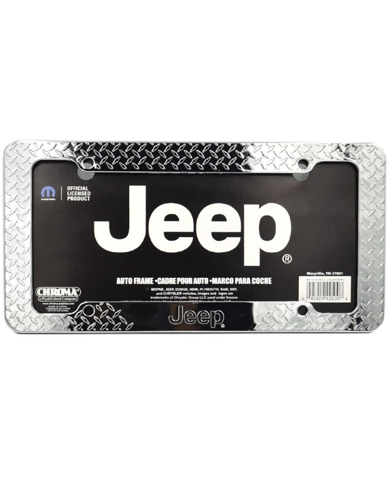 Ramka na amerykańskie tablice rejestracyjne Jeep chromowana stal