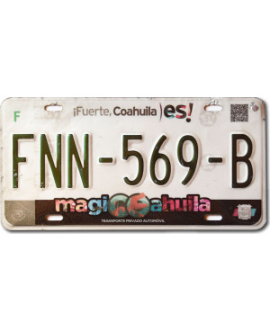 Meksykańska tablica rejestracyjna Coahuila Magic FNN-569-B