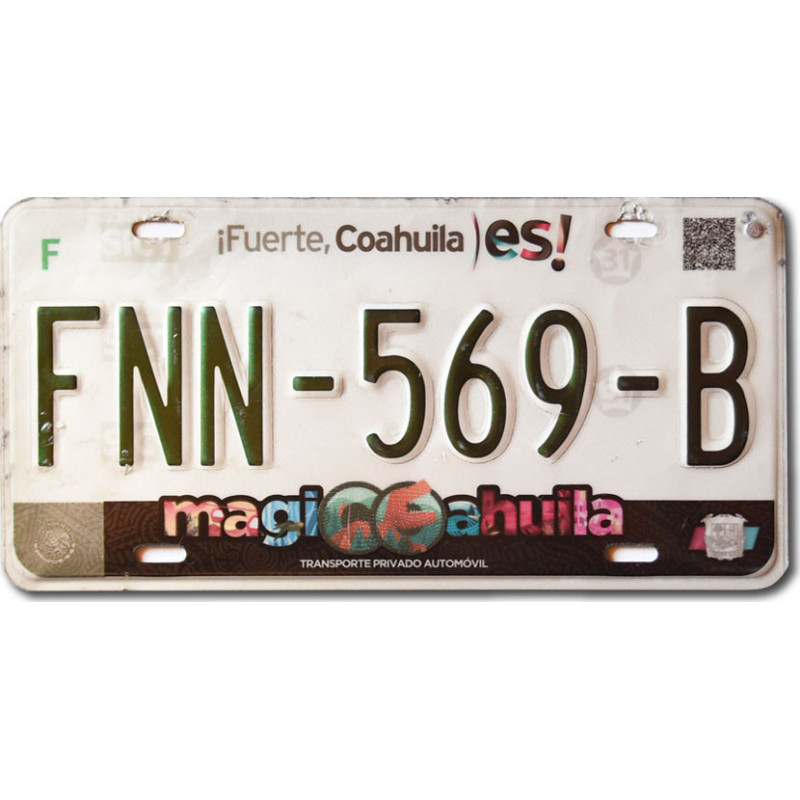 Meksykańska tablica rejestracyjna Coahuila Magic FNN-569-B