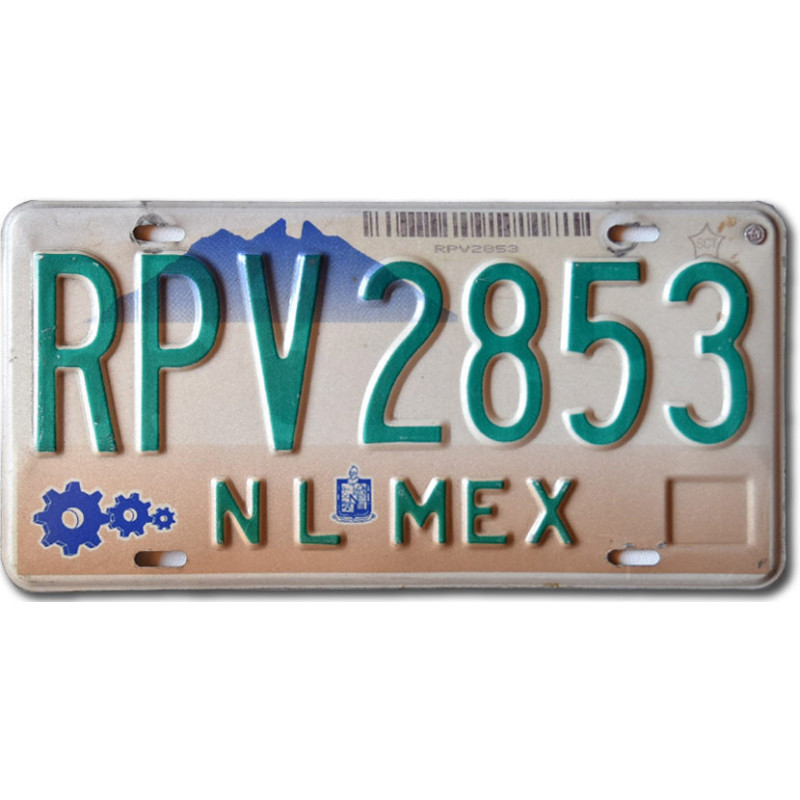 Meksykańska tablica rejestracyjna Nuevo León RPV 2853