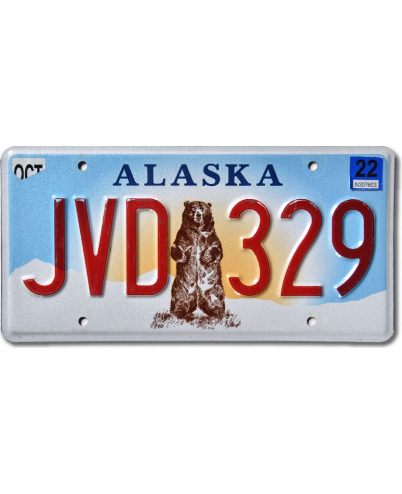 Tablica rejestracyjna USA Alaska Grizzly Bear JVD 329