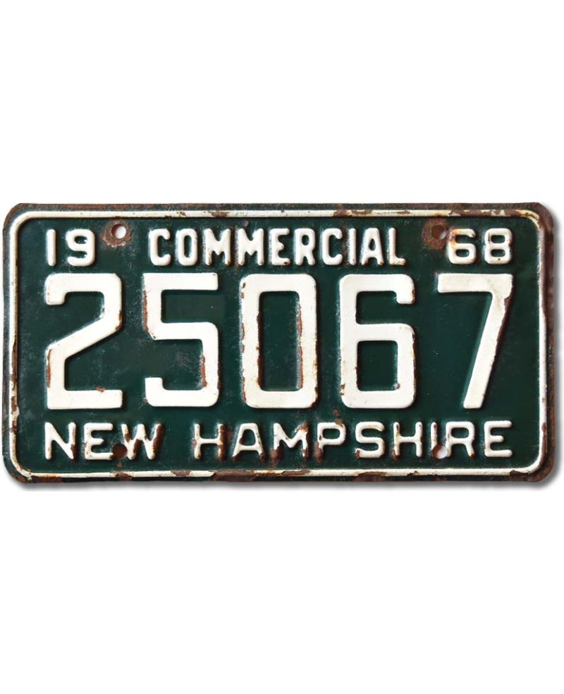 Tablica rejestracyjna USA New Hampshire 1968 Green 25067