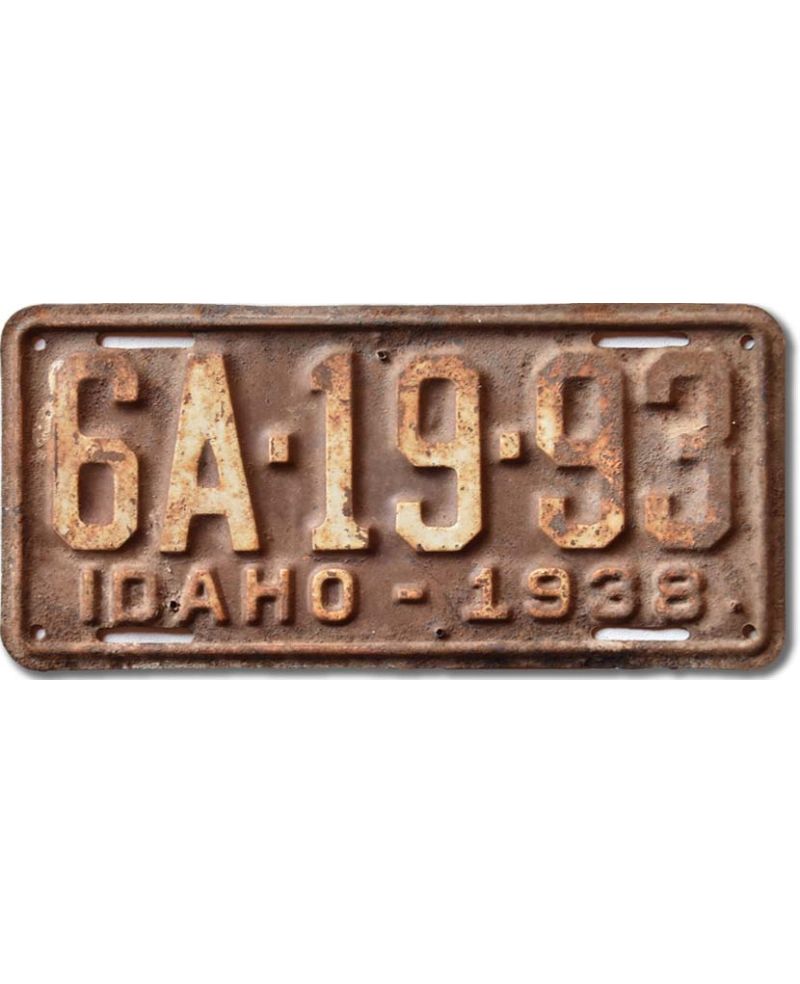 Tablica rejestracyjna USA Idaho 1938 Brown 6A-19-93