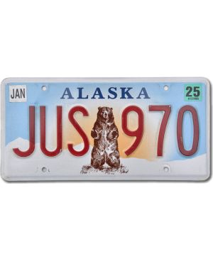 Tablica rejestracyjna USA Alaska Grizzly Bear JUS 970