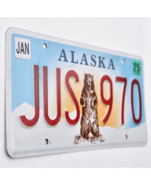 Tablica rejestracyjna USA Alaska Grizzly Bear JUS 970