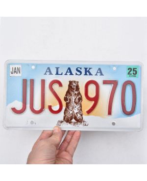 Tablica rejestracyjna USA Alaska Grizzly Bear JUS 970