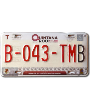 Meksykańska tablica rejestracyjna Quintana Roo B-043-TMB