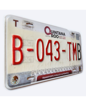 Meksykańska tablica rejestracyjna Quintana Roo B-043-TMB