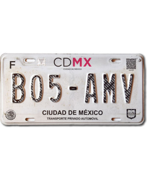 Meksykańska tablica rejestracyjna Ciudad De México B05-AMV