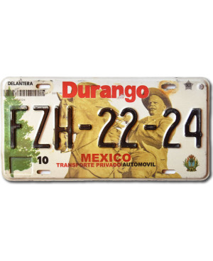 Meksykańska tablica rejestracyjna Durango FZH-22-24