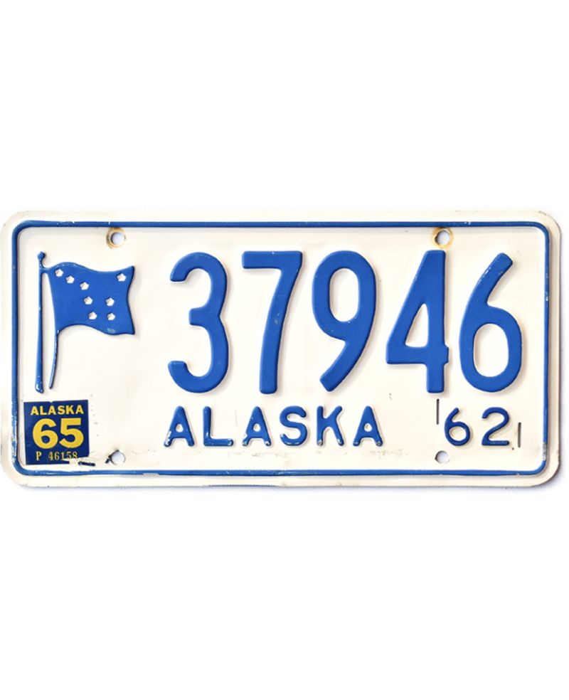 Tablica rejestracyjna USA Alaska 1962 White 37946