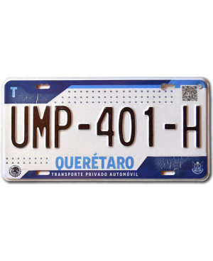 Meksykańska tablica rejestracyjna Quarétaro UMP-401-H