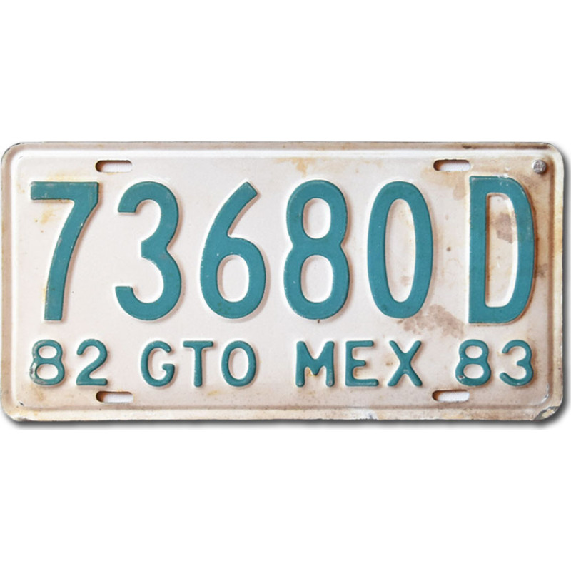 Meksykańska tablica rejestracyjna Guanajuato 73680D