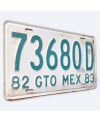 Meksykańska tablica rejestracyjna Guanajuato 73680D