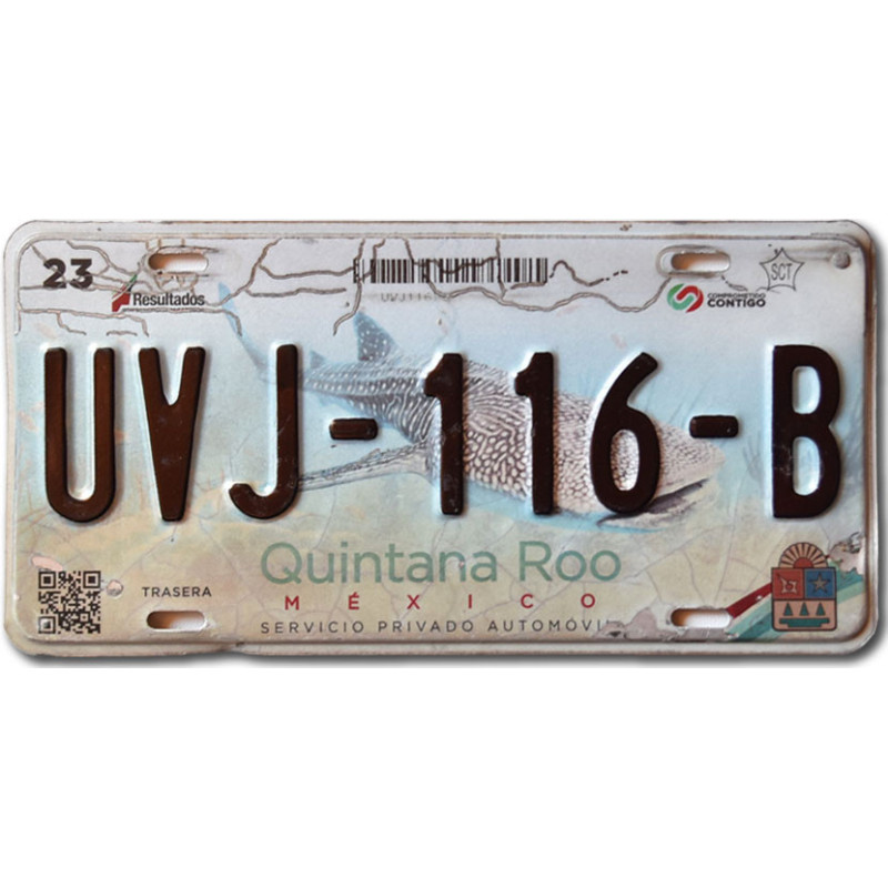 Meksykańska tablica rejestracyjna Quintana Roo UVJ-116-B