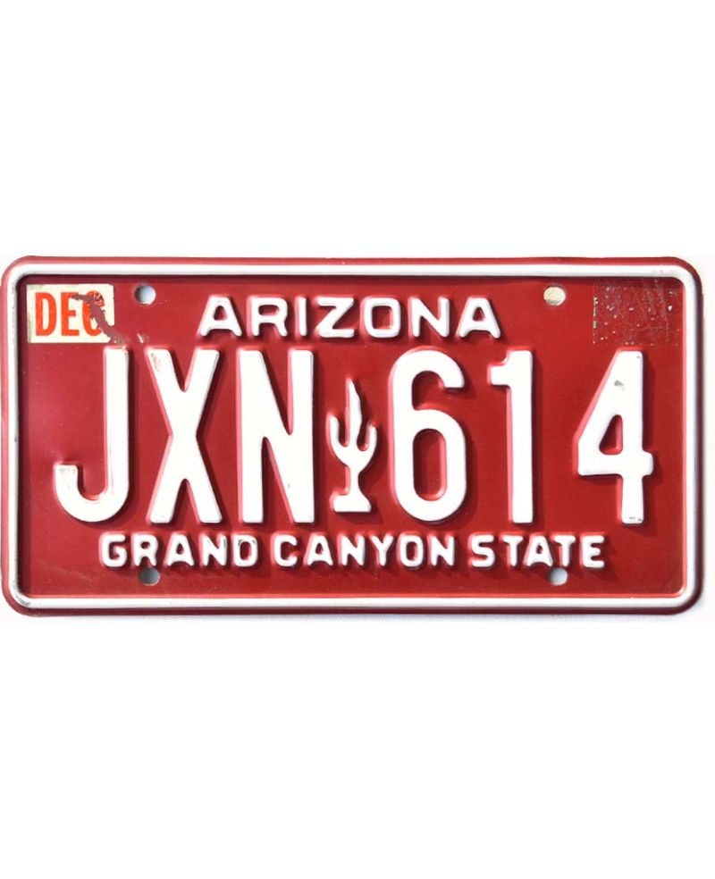 Americká SPZ Arizona Red Cactus JXN 614