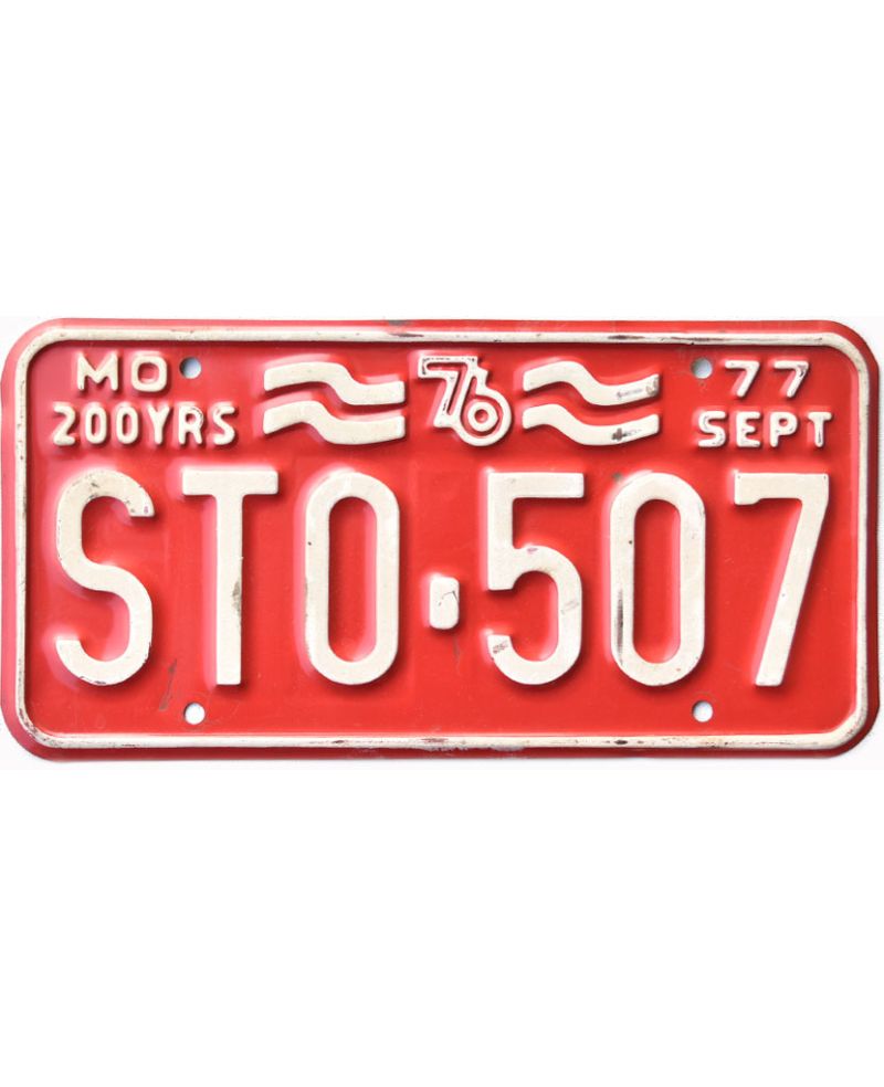 Americká SPZ Missouri 1976 Red STO-507