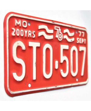 Tablica rejestracyjna USA Missouri 1976 Red STO-507