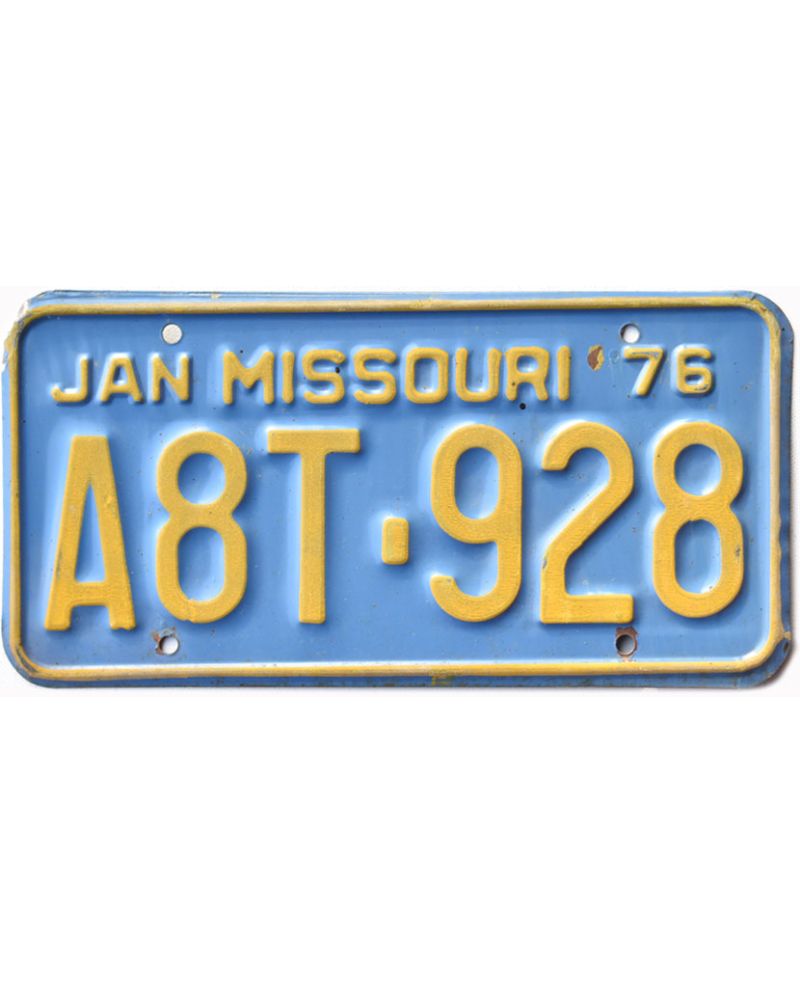 Americká SPZ Missouri 1976 Blue A8T-928