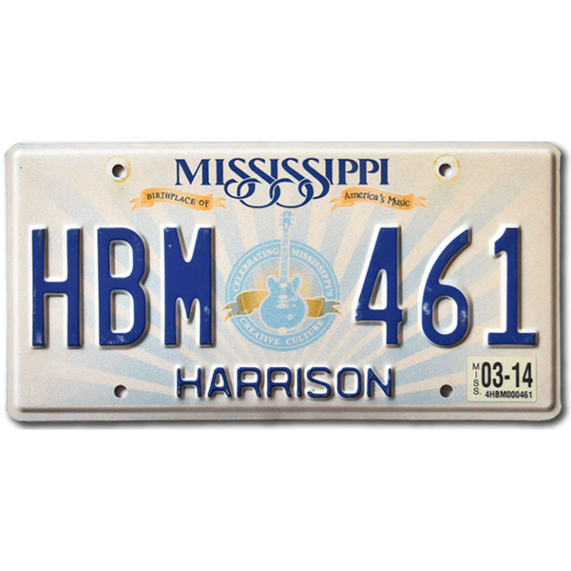 Tablica rejestracyjna USA Mississippi Lucille Guitar