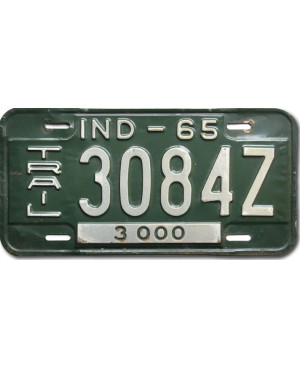 Tablica rejestracyjna USA Indiana 1965 Green 3084Z Trailer