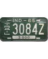 Tablica rejestracyjna USA Indiana 1965 Green 3084Z Trailer