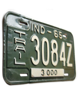 Tablica rejestracyjna USA Indiana 1965 Green 3084Z Trailer