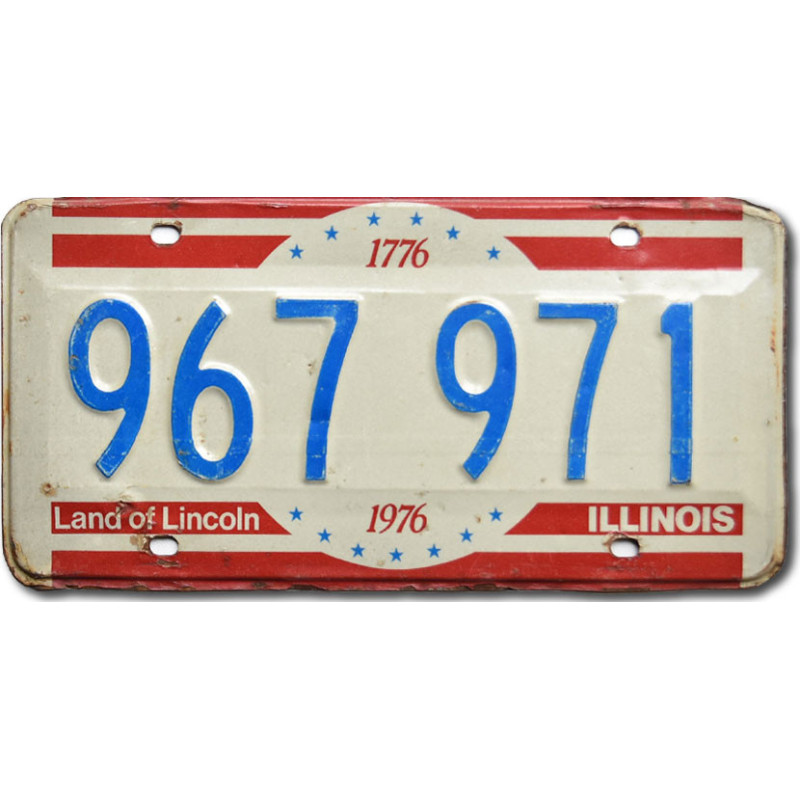 Tablica rejestracyjna USA Illinois 1976 Land of Lincoln 967 971