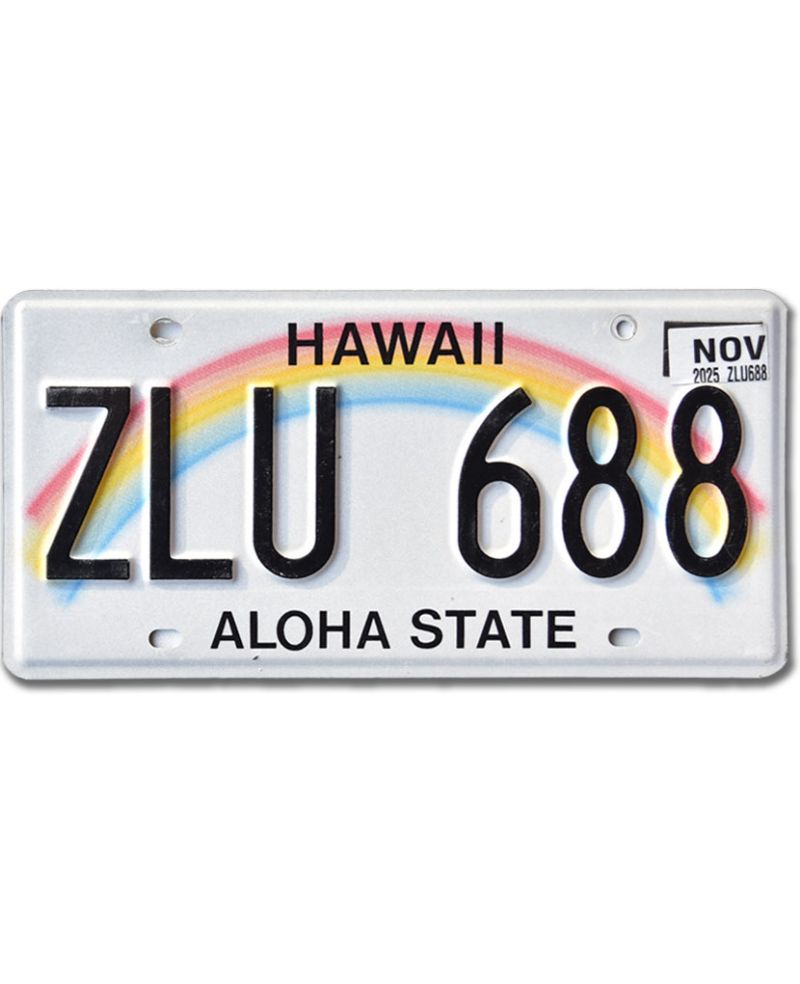 Tablica rejestracyjna USA Hawai Rainbow ZLU 688