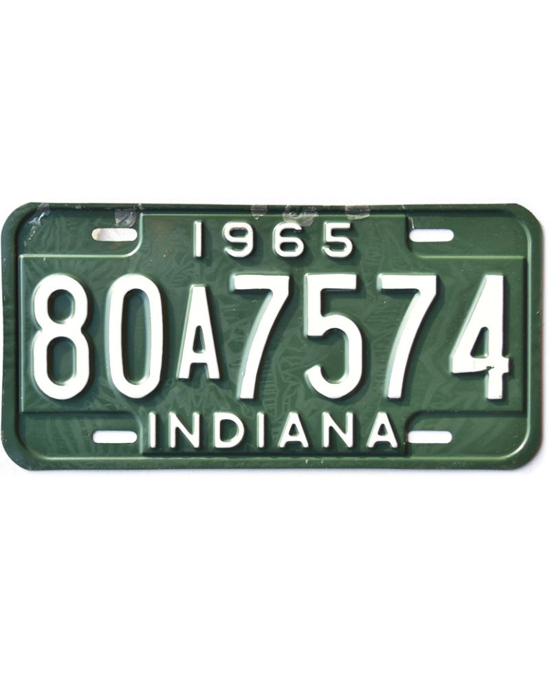 Tablica rejestracyjna USA Indiana 1965 Green 80A7574