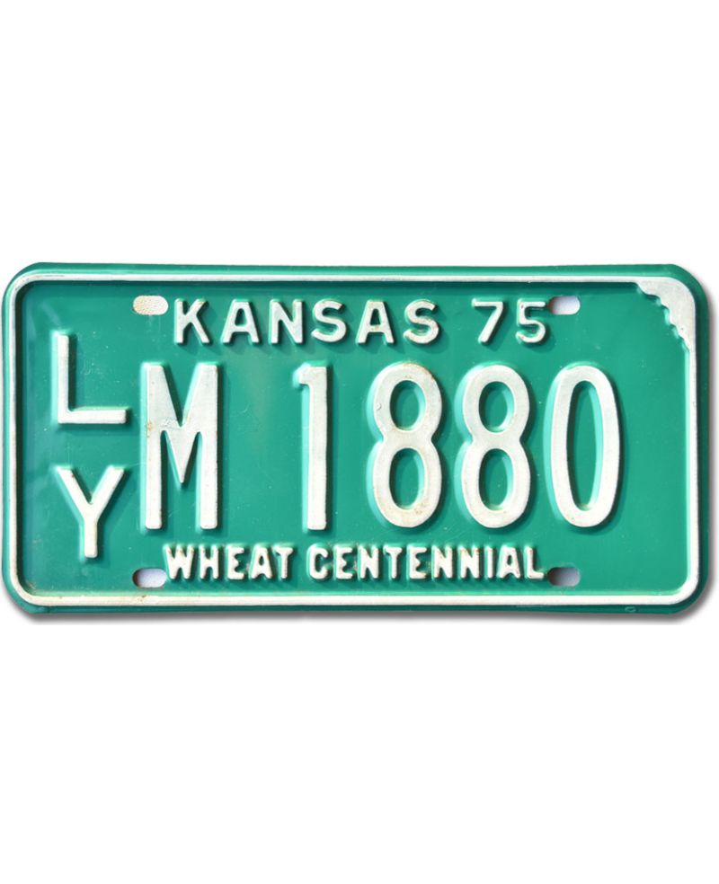 Tablica rejestracyjna USA Kansas 1975 Green LYM 1880