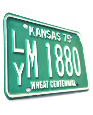 Tablica rejestracyjna USA Kansas 1975 Green LYM 1880