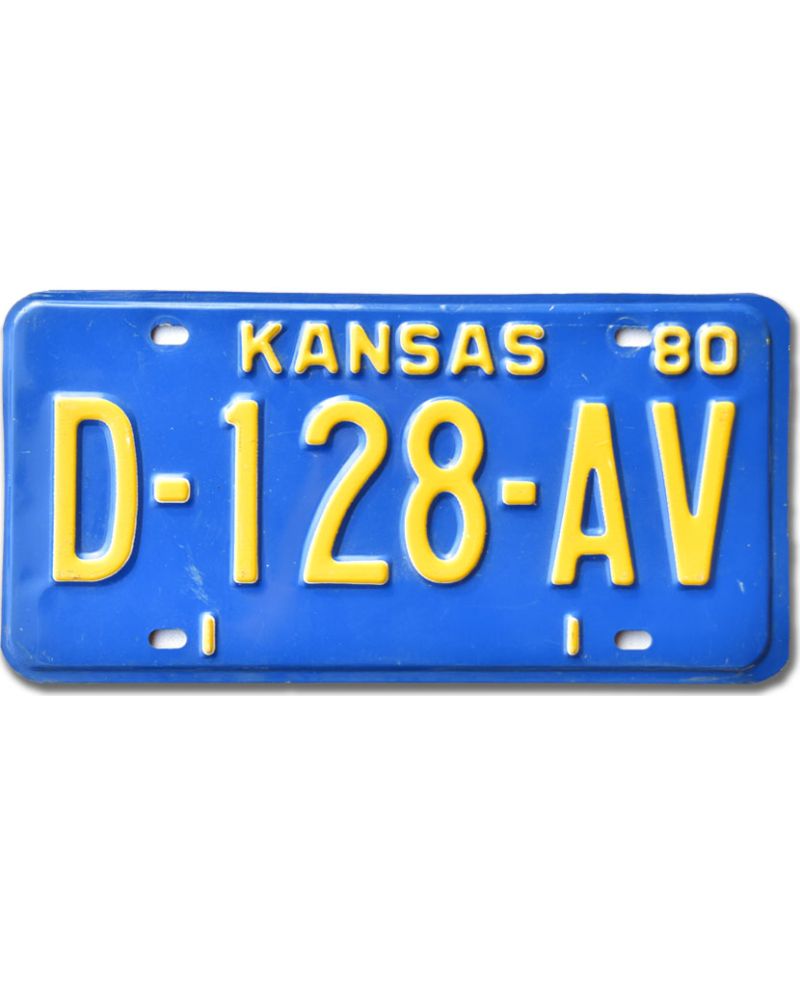 Tablica rejestracyjna USA Kansas 1980 Blue D-128-AV