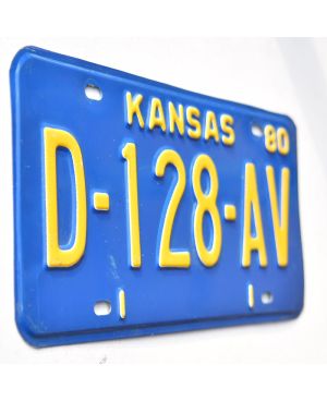 Americká SPZ Kansas 1980 Blue D-128-AV