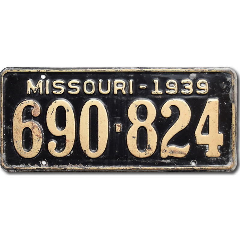 Tablica rejestracyjna USA Missouri 1939 Black 690-824