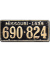 Tablica rejestracyjna USA Missouri 1939 Black 690-824