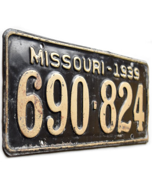 Tablica rejestracyjna USA Missouri 1939 Black 690-824